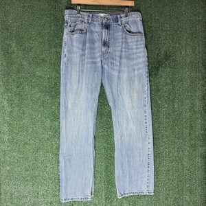 Levis 569 Mens 34x32 Blue Loose Fit Straight Leg Fade Distressed Denim Pants